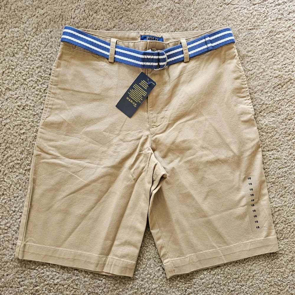 Polo Ralph Lauren Boys Belted Khaki Shorts Size 16